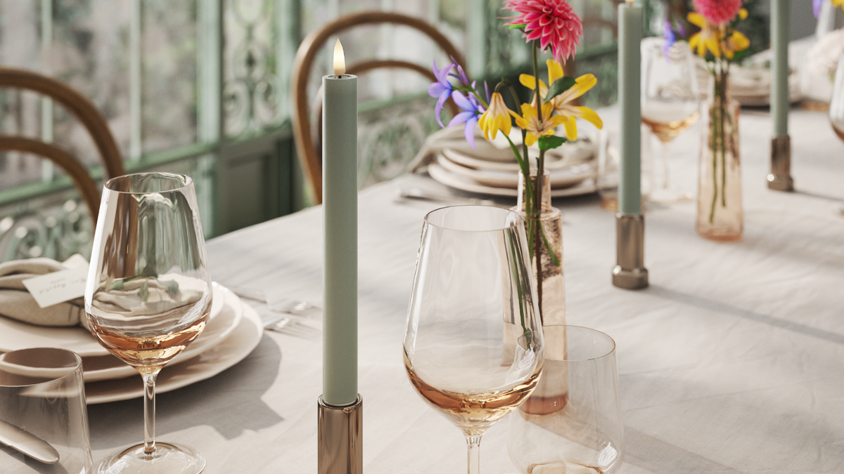 LED realista Vela para candelabro Con diseño de Wetlook ™