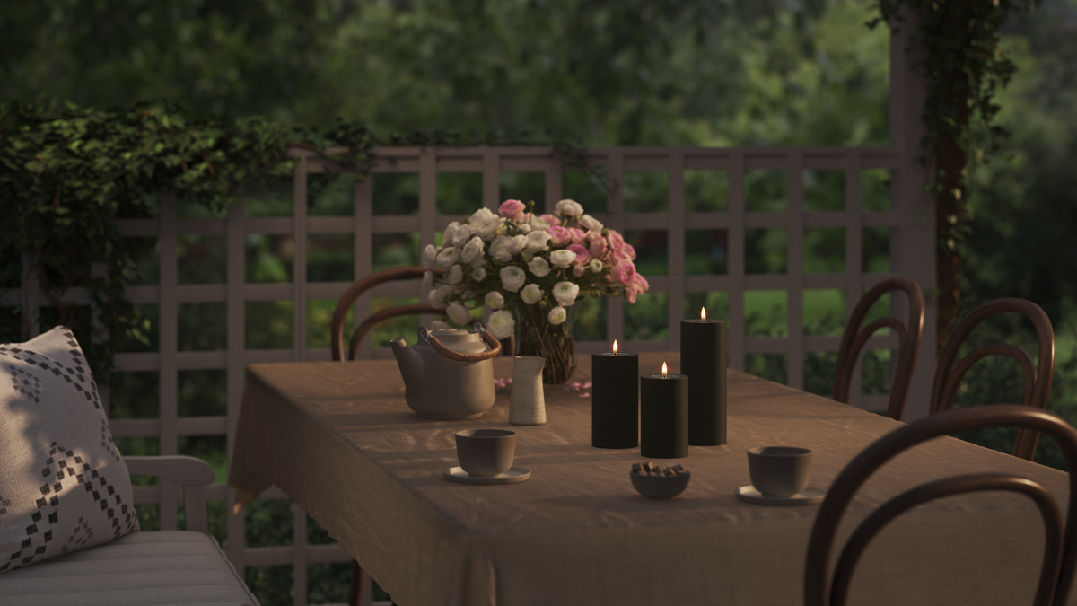 Luces al aire libre LED Vela pilar Con LED LED realista