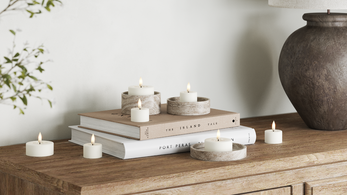 LED Fyrlys med naturtro LED flamme