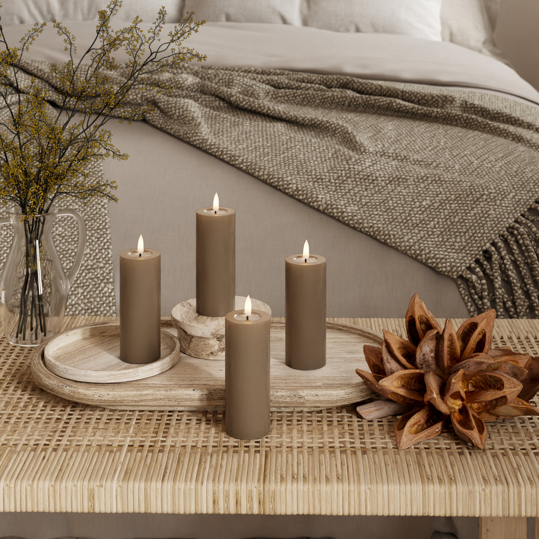 CONDUJO Vela pilar Ø 5 x 12.5 cm Caramelo - 4 PCS