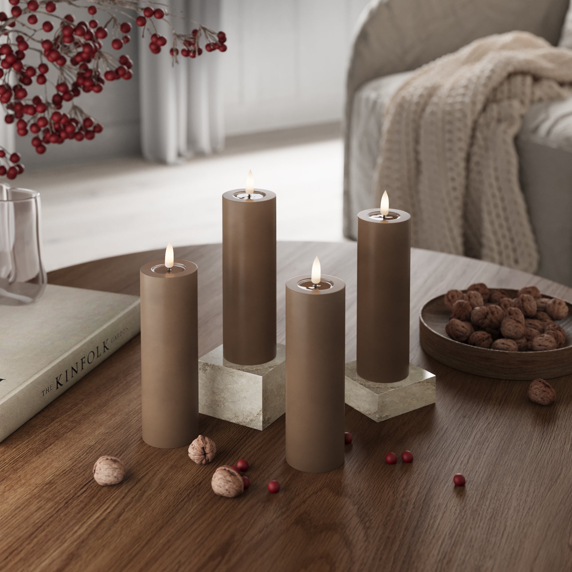 Φώτα μπλοκ LED Ø 5 x 12,5 cm Καραμέλα - 4 τεμ.