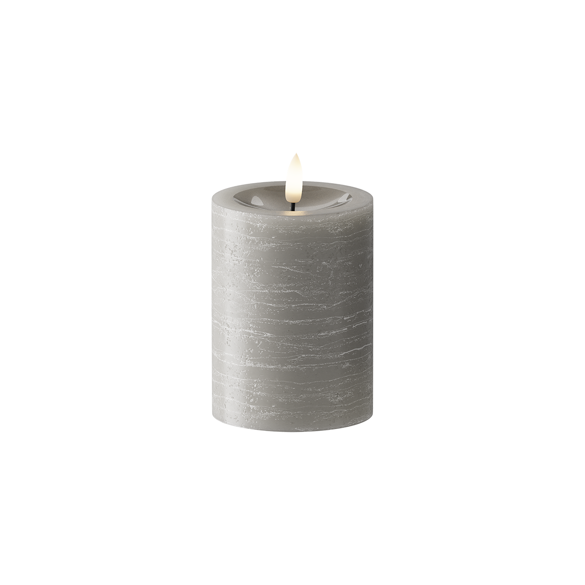 LED Vela pilar Ø7,5x10cm Gris