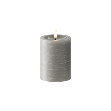 LED Vela pilar Ø7,5x10cm Gris
