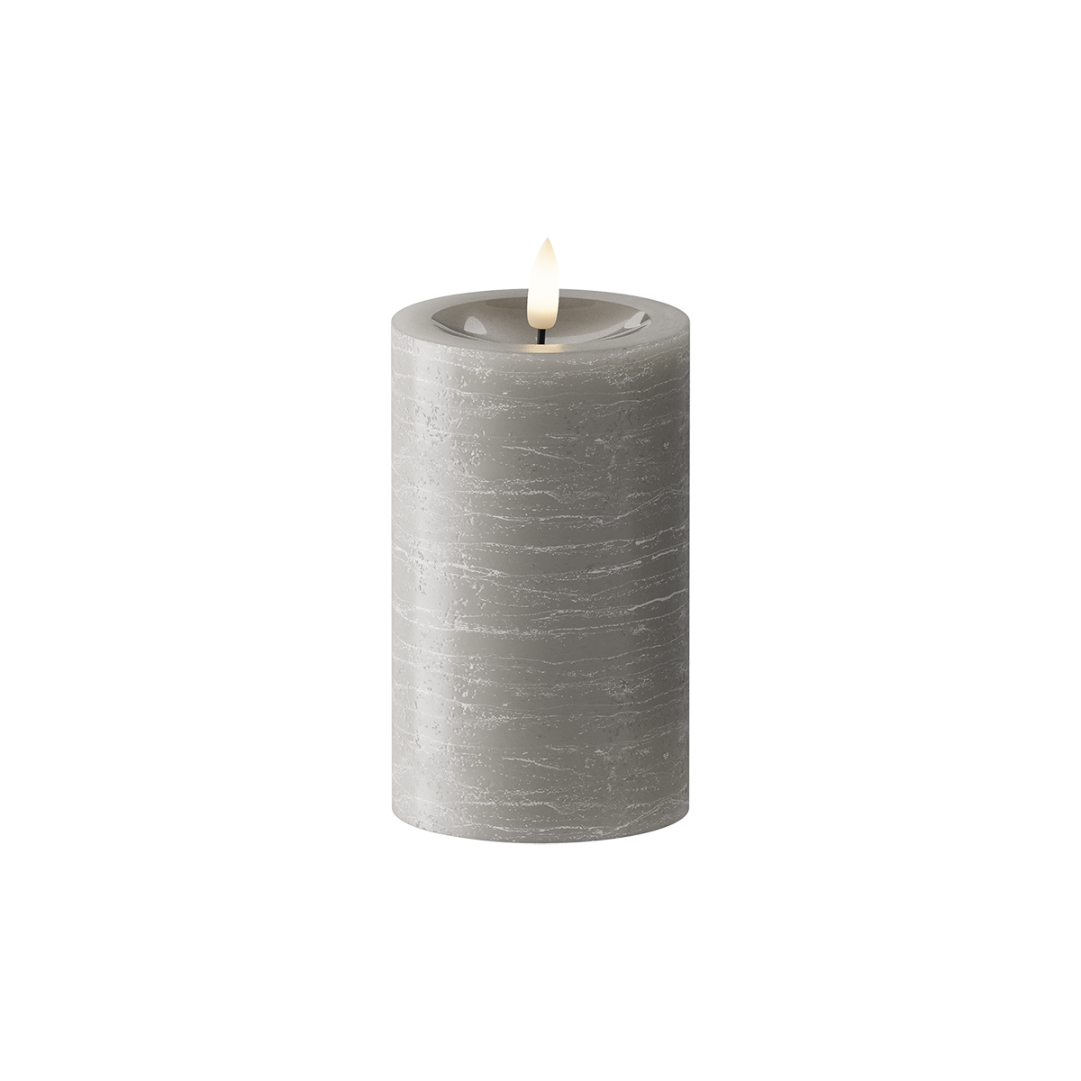 LED Vela pilar Ø7,5x12,5cm Gris