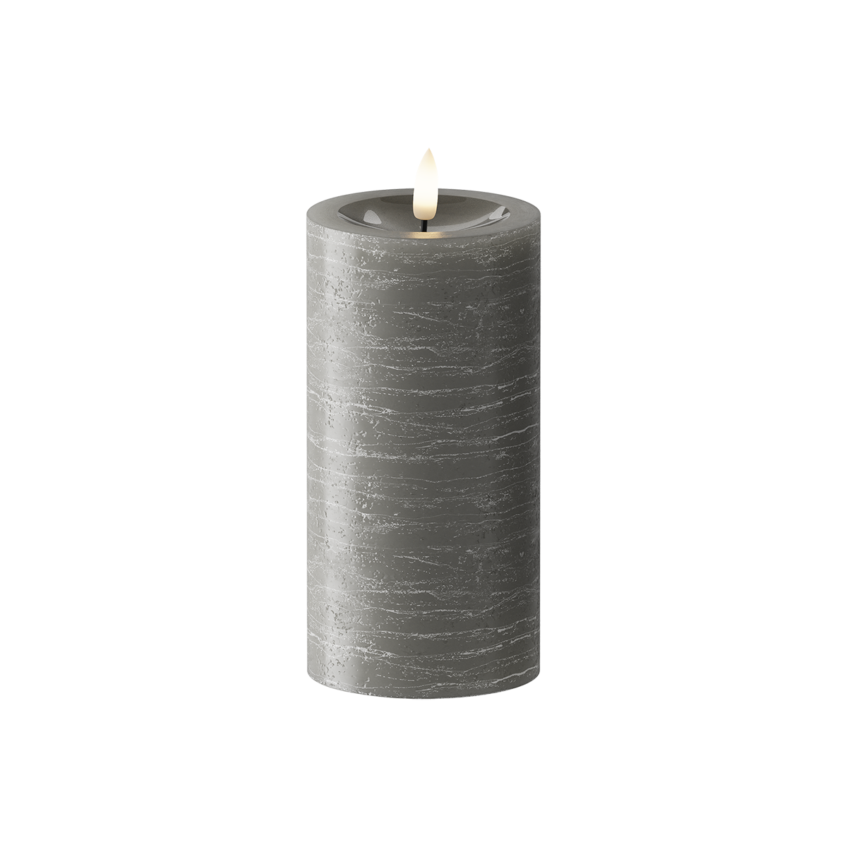 LEDs Vela pilar Ø 7,5 x 15 cm Cinza escuro
