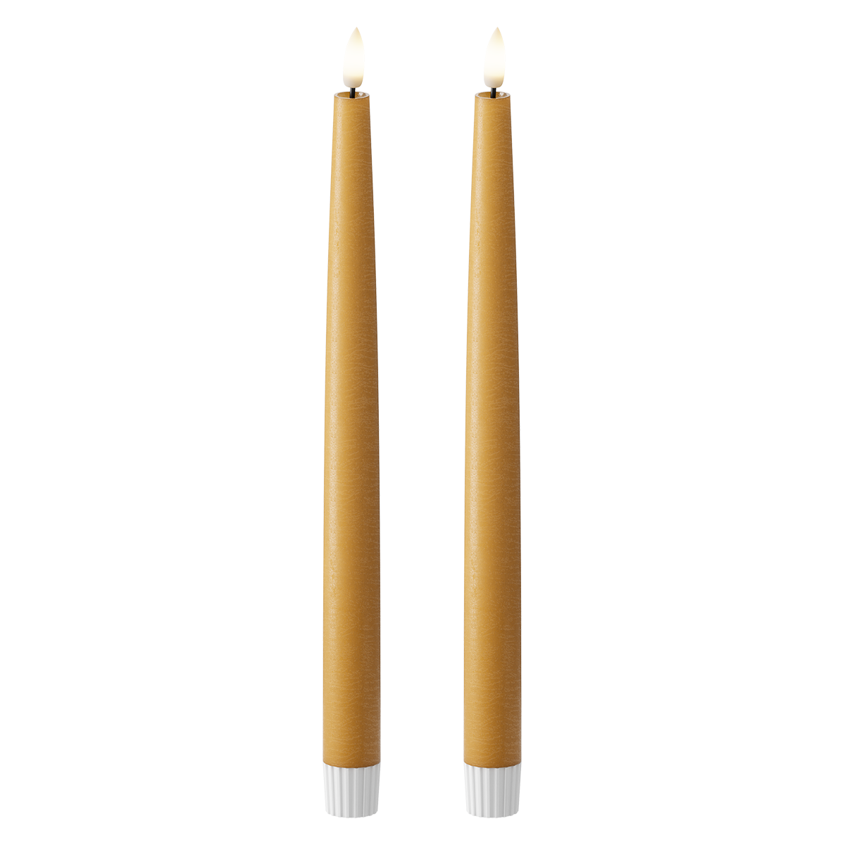 LED Kronelys 2 stk, Ø 2,2 x 29 cm Curry
