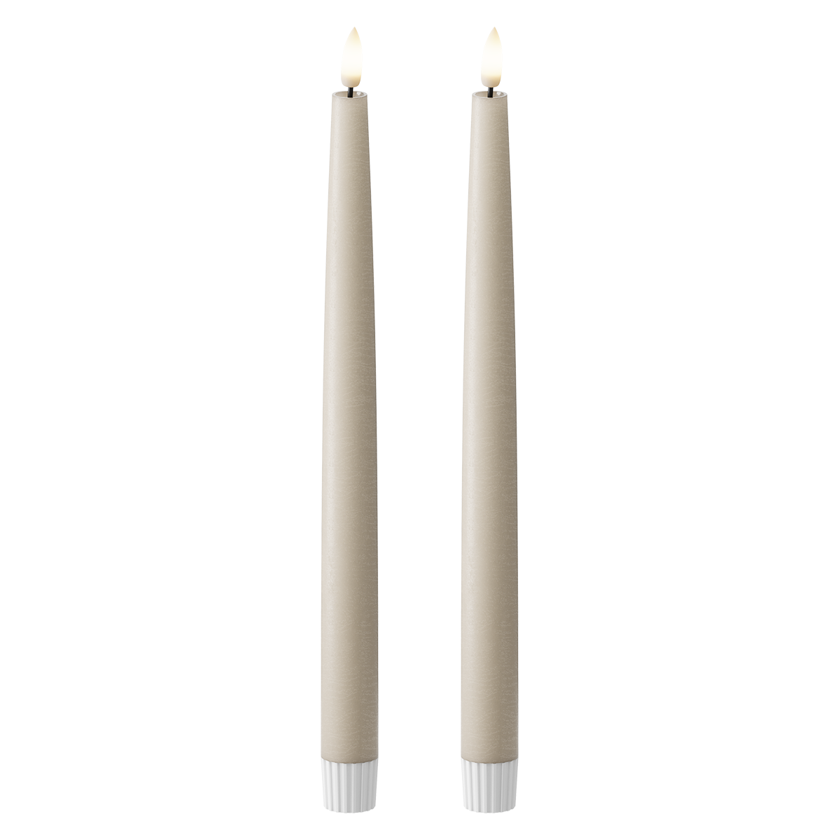 LED Kronelys 2 stk, Ø 2,2 x 29 cm Sand
