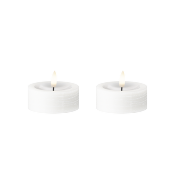 Jumbo LED Vela de chá 2 peças, Ø 6,8 x 3 cm Branco