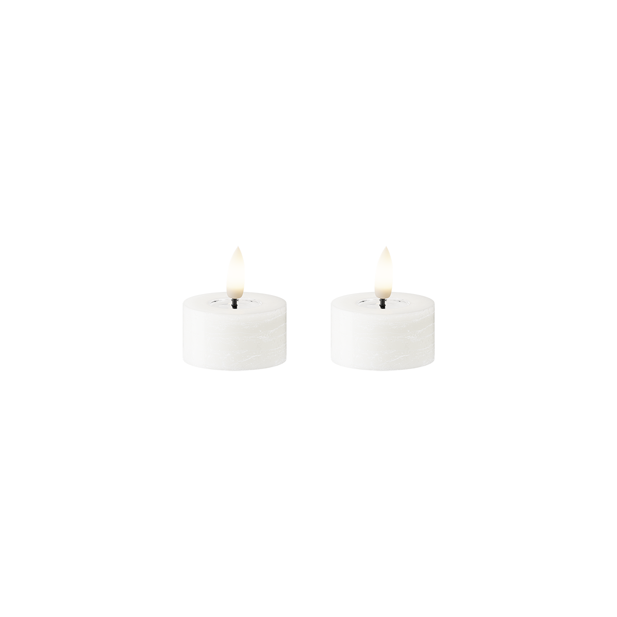 LED Vela de té WetLook 2 piezas, Ø 4,5 x 2,5 cm Blanco