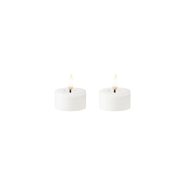 LED Vela de té WetLook 2 piezas, Ø 4,5 x 2,5 cm Blanco