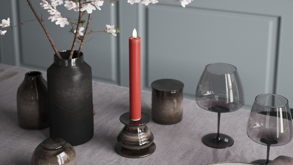 LED Kronlys med naturtro LED flamme