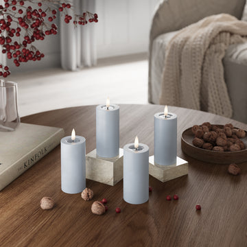 Světla bloku LED Ø 5 x 10 cm Zaprášená modrá - 4 ks