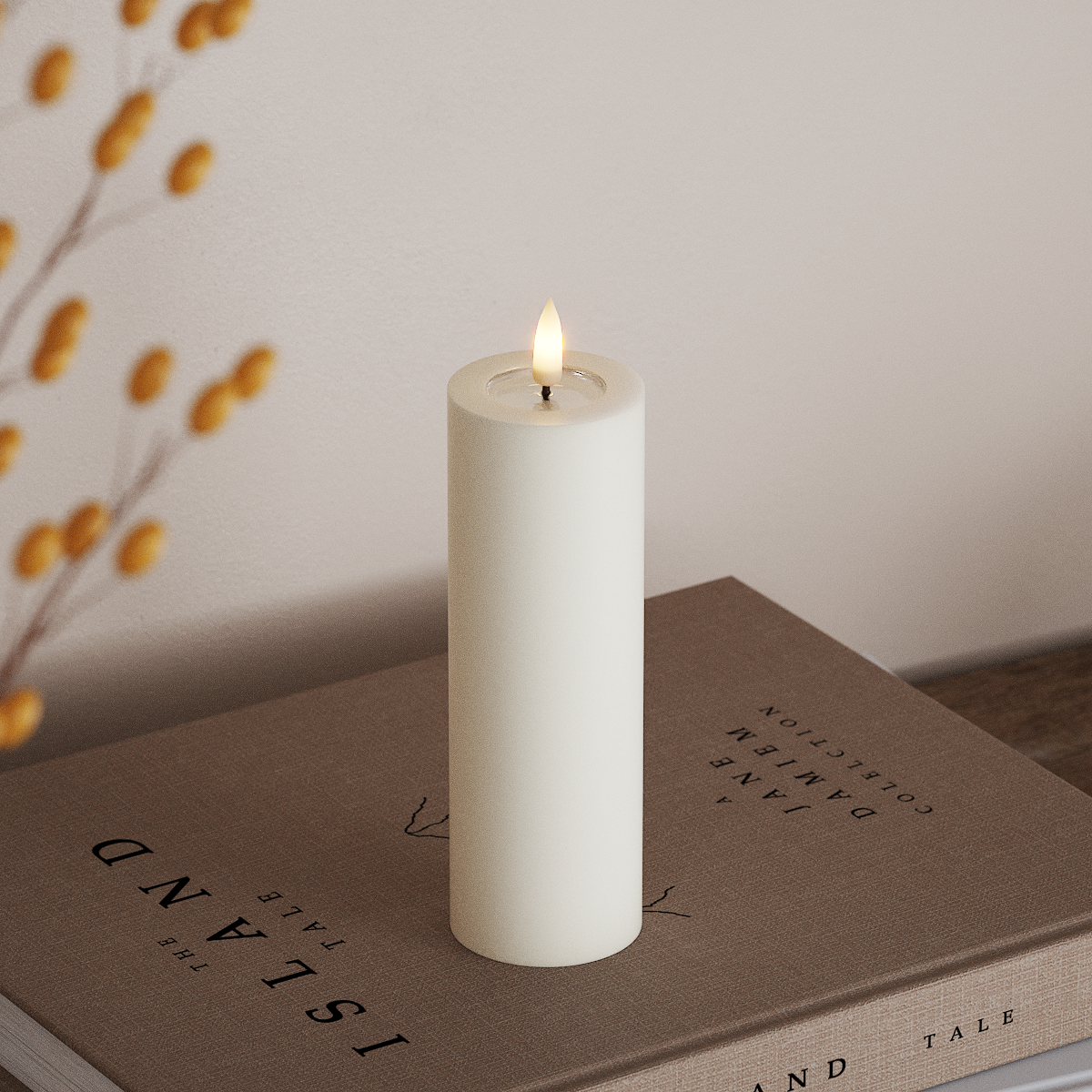 Deluxe Homeart LED Blockljus Ø 5 x 15 cm Vit LED Blockljus 3