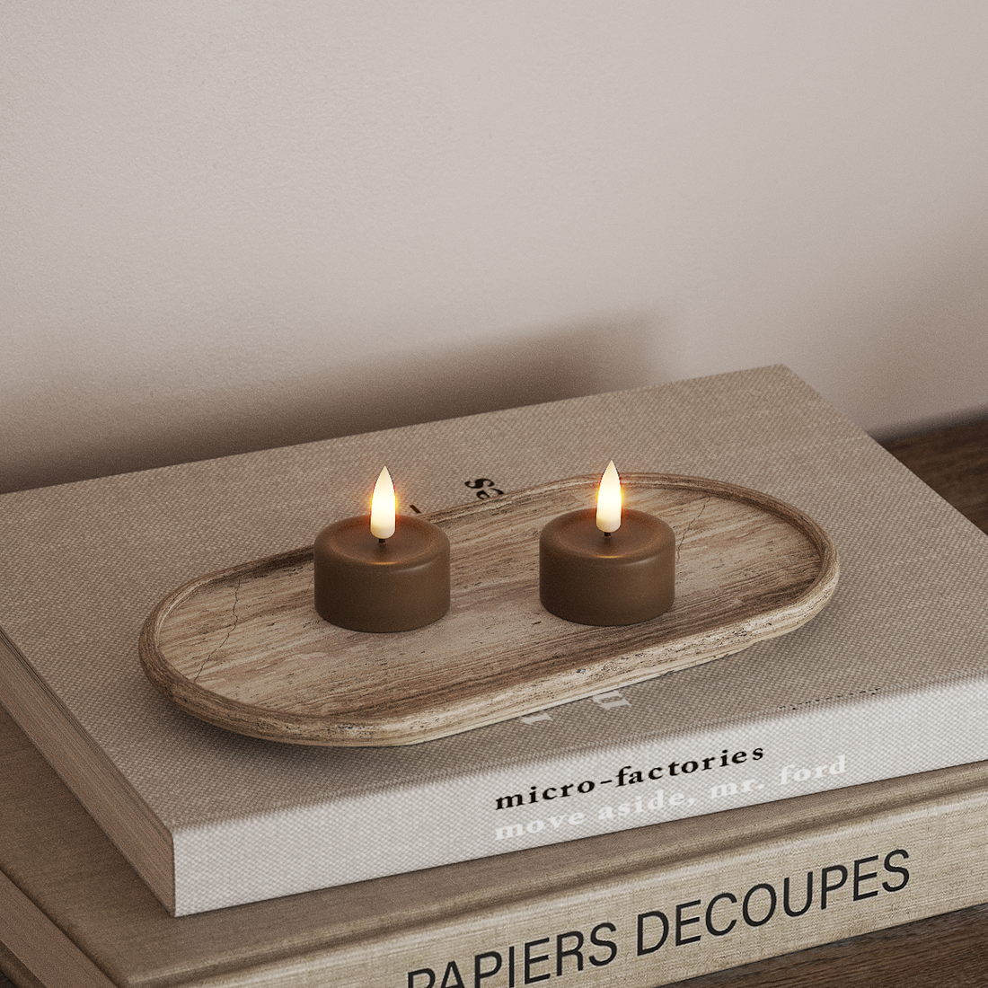 Deluxe Homeart LED Värmeljus 2 stycken Karamell LED Värmeljus 4