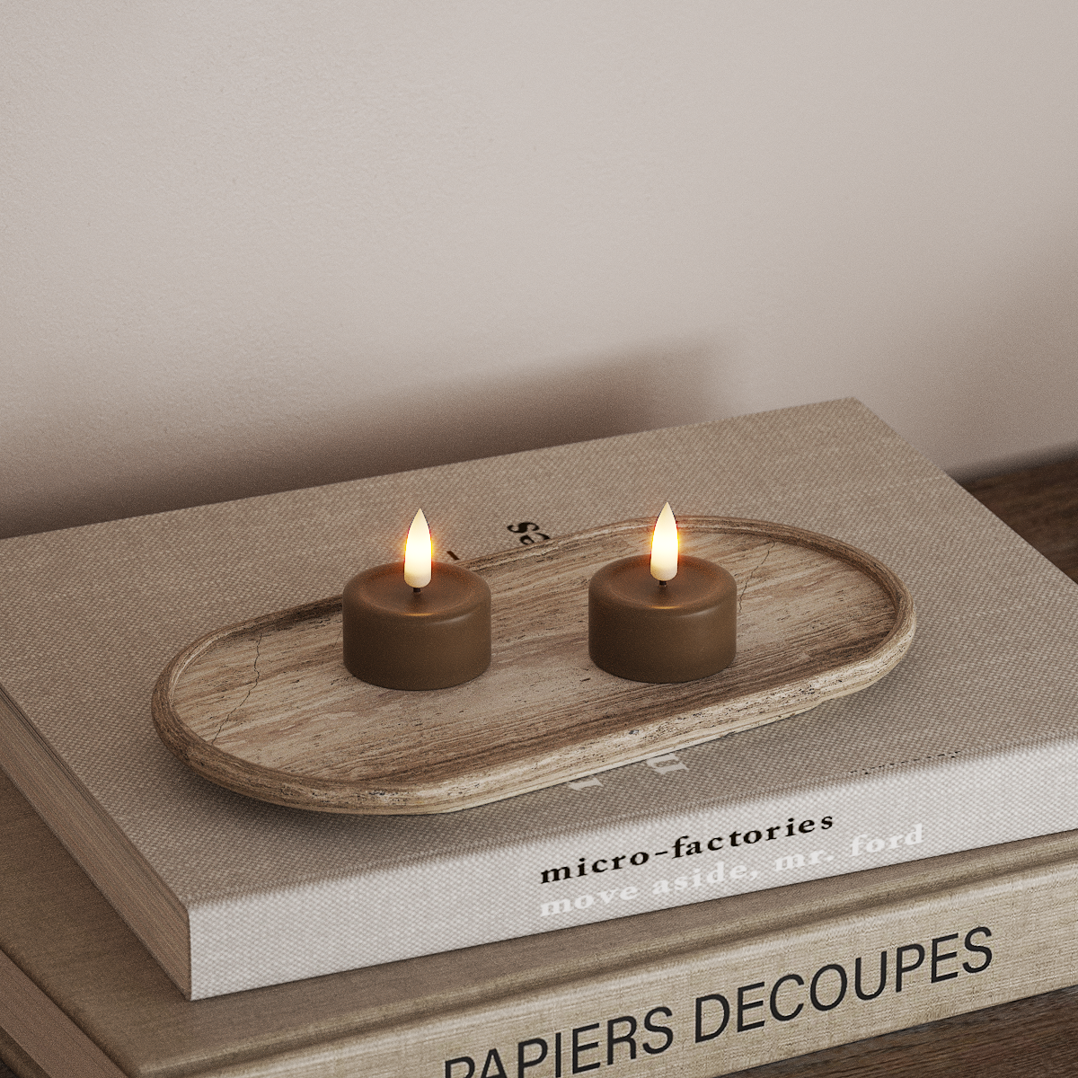 Deluxe Homeart LED Vela de té 2 piezas Caramelo LED Vela de té 3