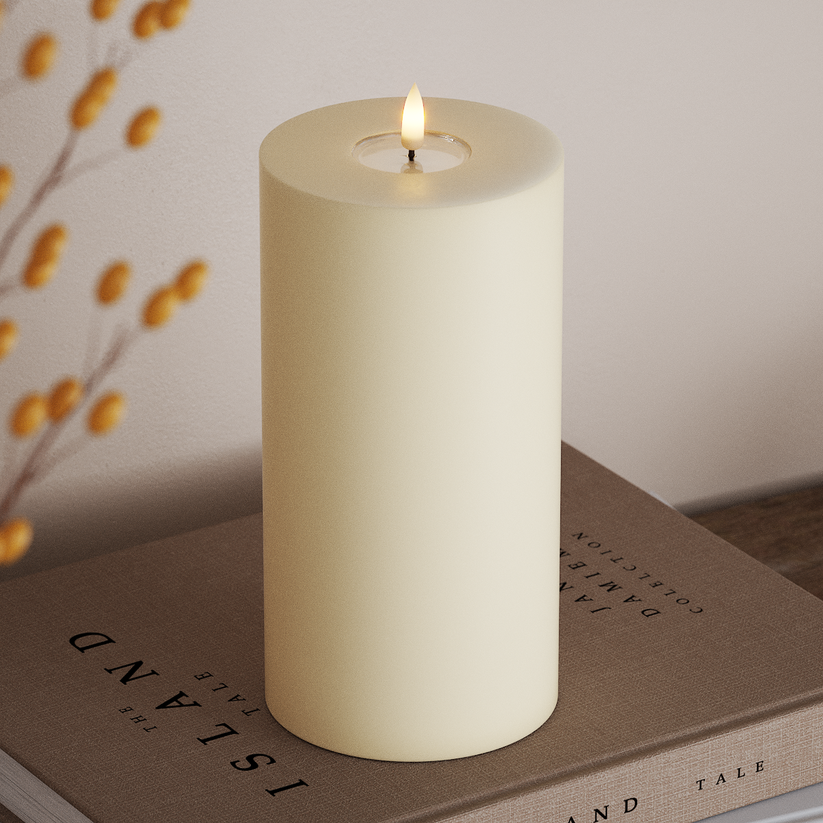 Deluxe Homeart LED plokkvalgusti Ø 10 x 20 cm Kreem LED-ploki tuli 3