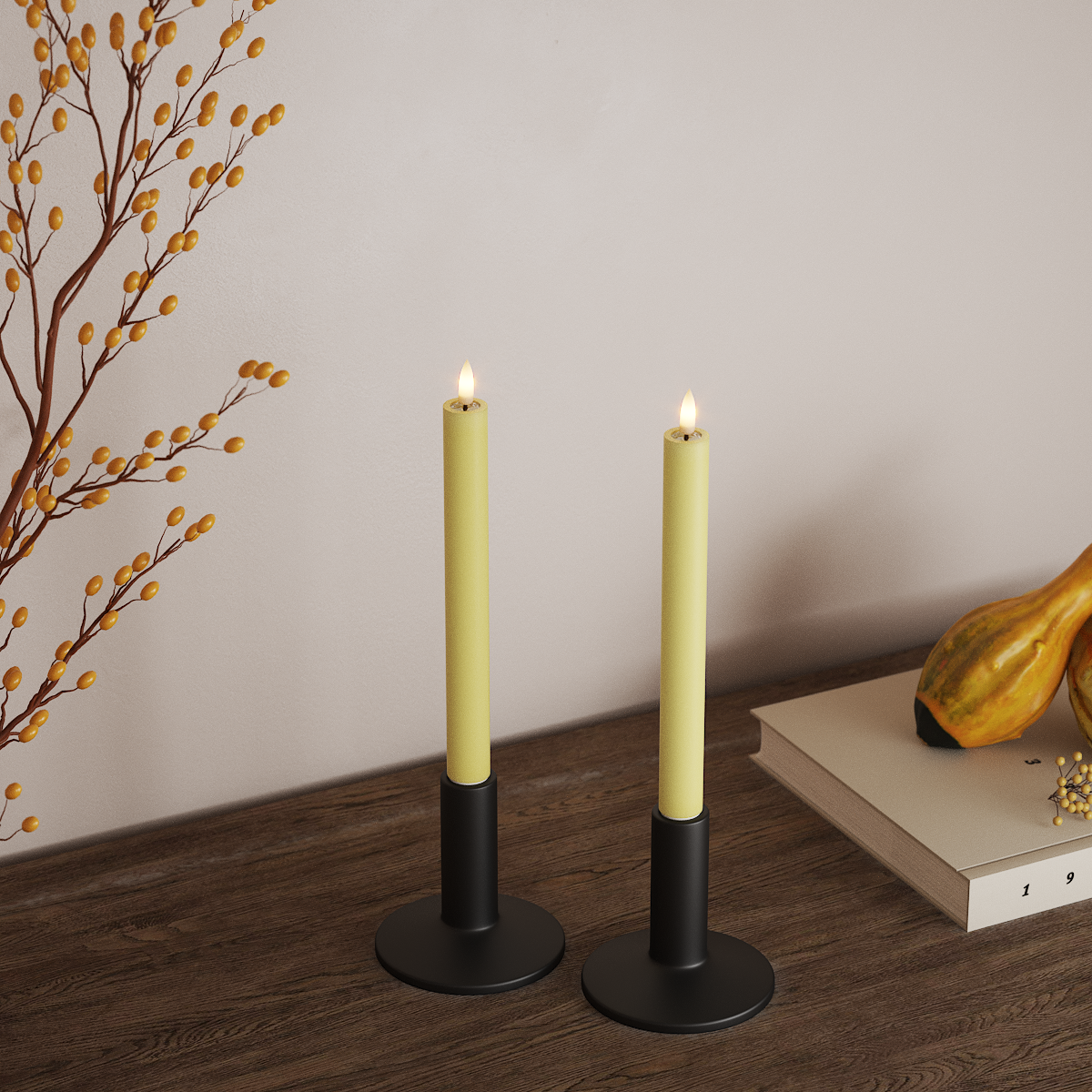 Deluxe Homeart LED φωτιστικό κορώνας 2 τμχ, Ø 2 x 24 cm Ανοιχτό κίτρινο Φως κορώνας LED 3