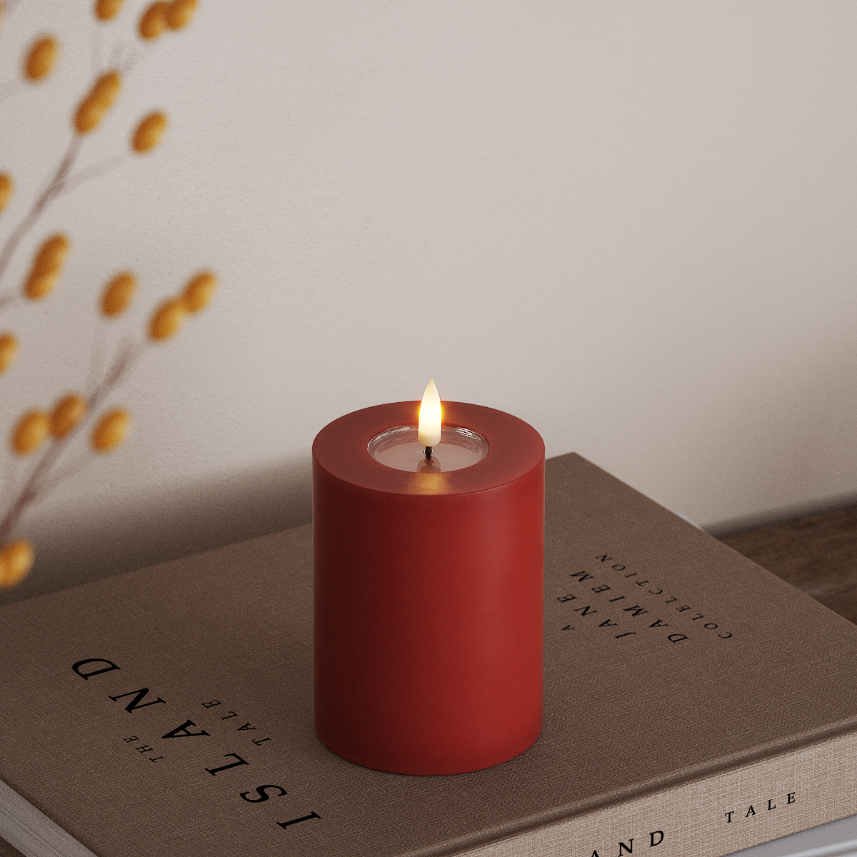 Deluxe Homeart LED blokové světlo Ø 7,5 x 10 cm Červená LED blokové světlo 3