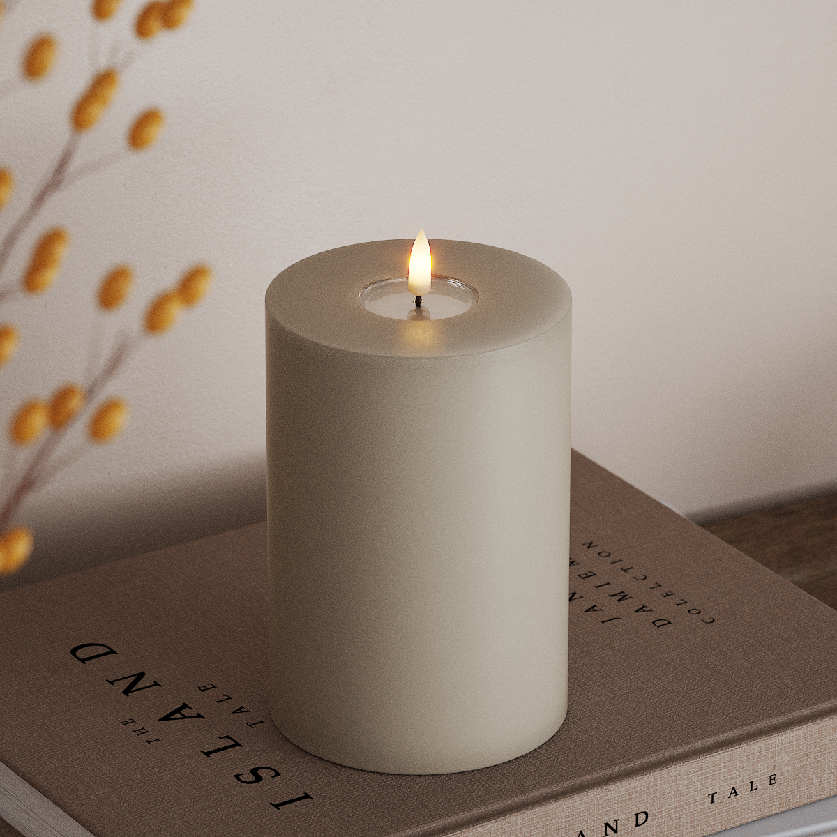 Deluxe Homeart LED Vela pilar Ø10x15cm Arena LED Vela pilar 3