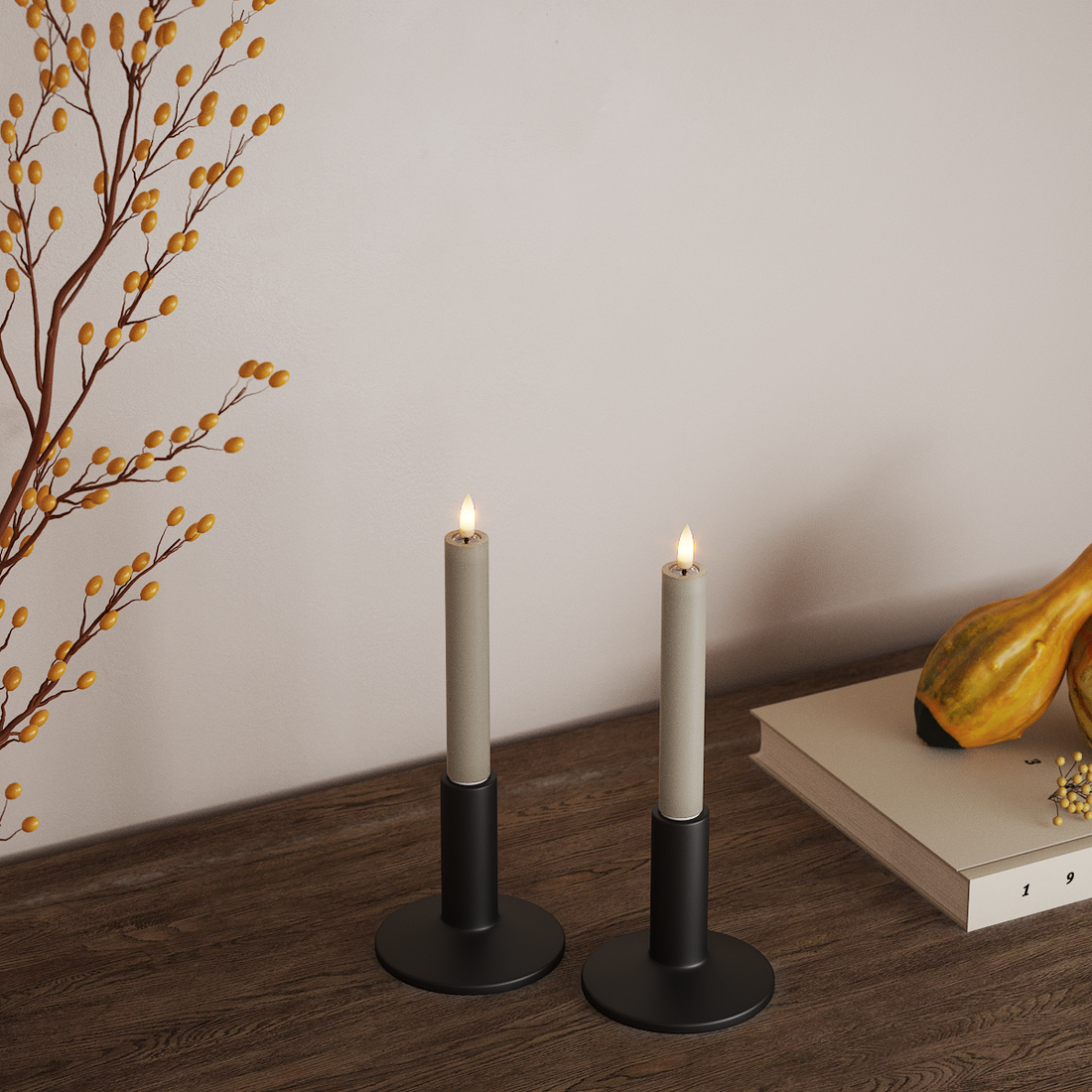 Deluxe Homeart LED Kronljus 2 st, Ø 2 x 15 cm Sand LED Kronljus 4