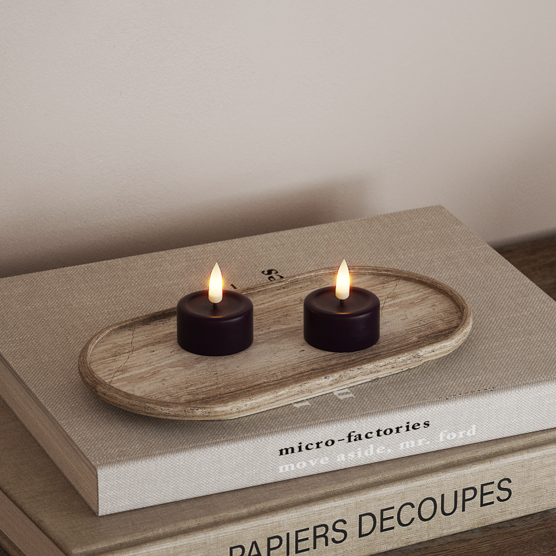 Deluxe Homeart LED Värmeljus 2 stycken Mörklila LED Värmeljus 4