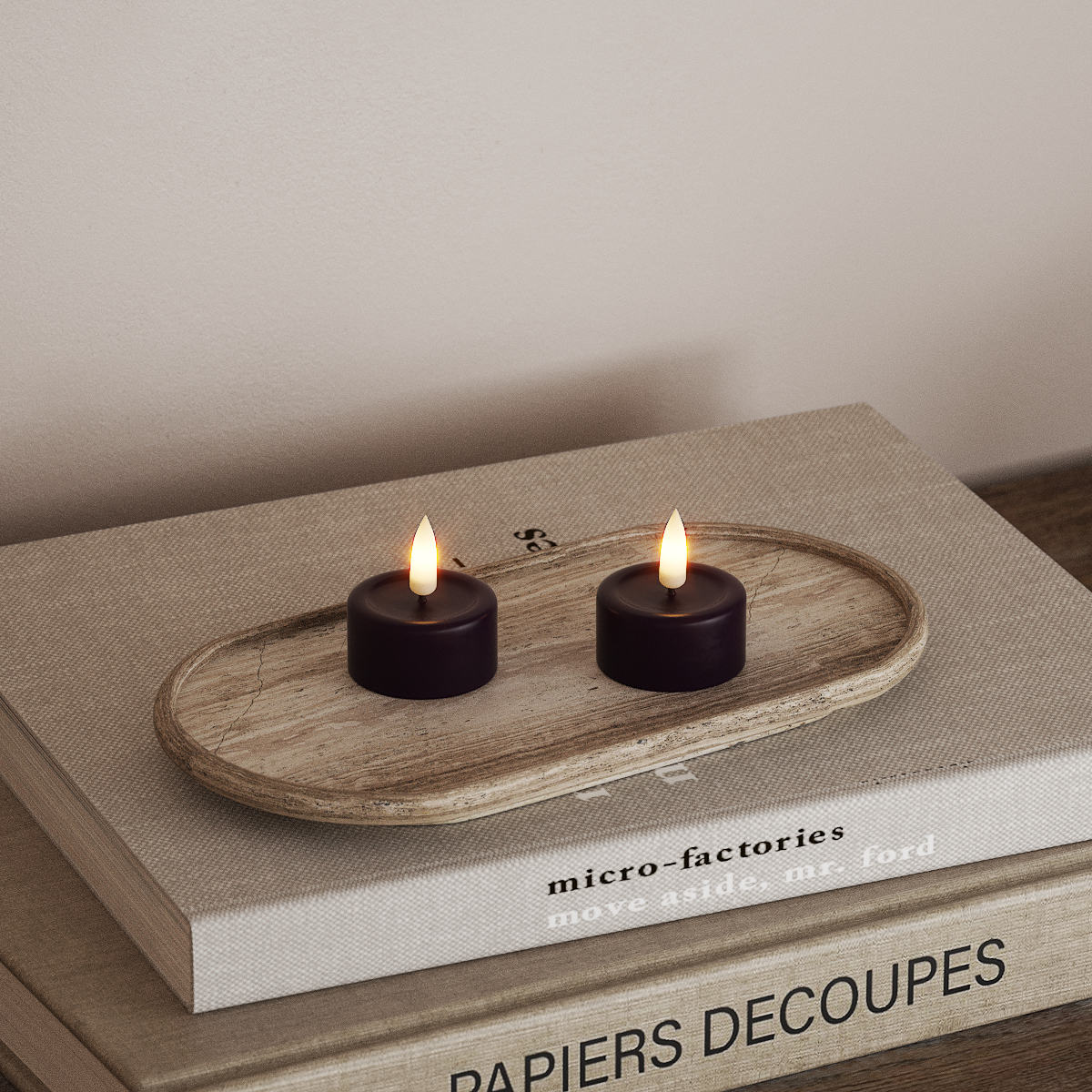 Deluxe Homeart LED Vela de té 2 piezas Púrpura oscuro LED Vela de té 3