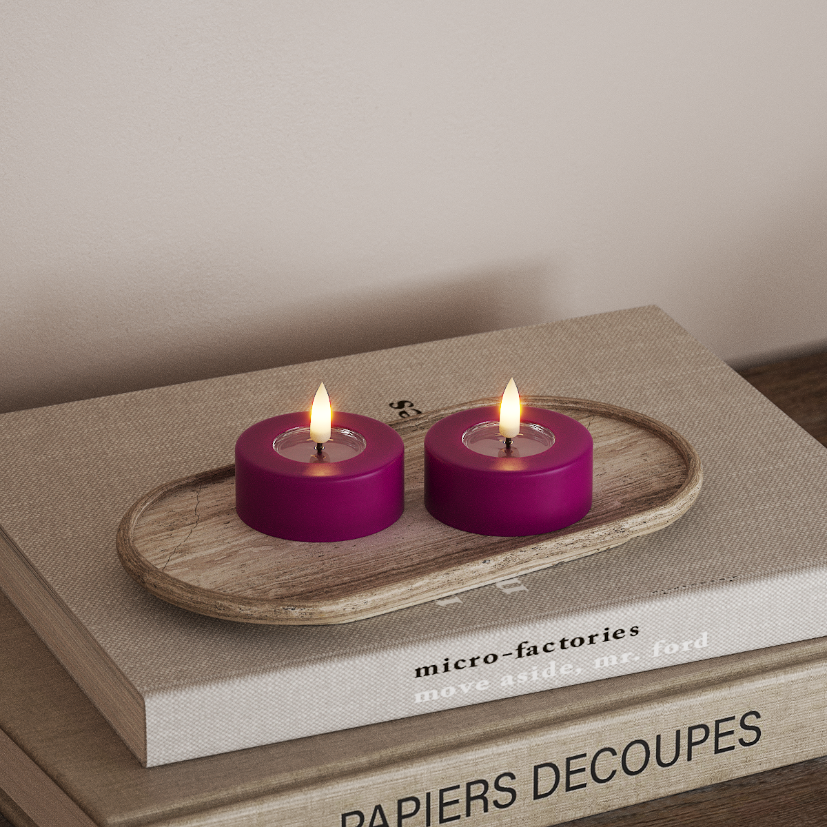 Deluxe Homeart LED Jumbo Fyrfadslys 2 stk. Store Violet LED jumbo fyrfadslys 3