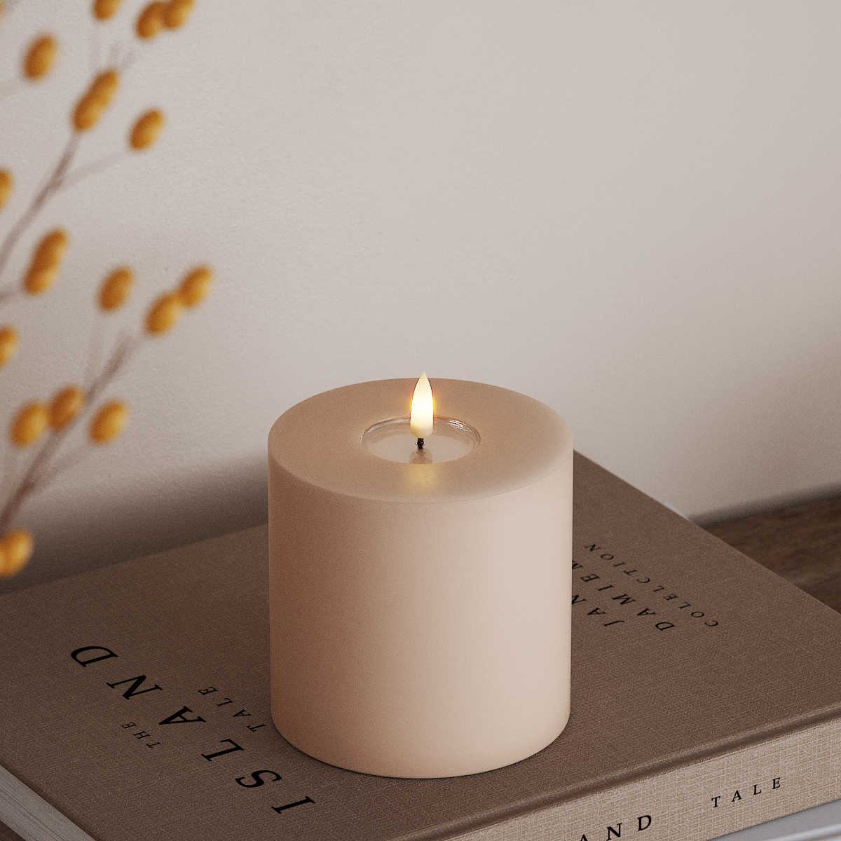 Deluxe Homeart LED Vela pilar Ø10x10cm Rosa LED Vela pilar 3