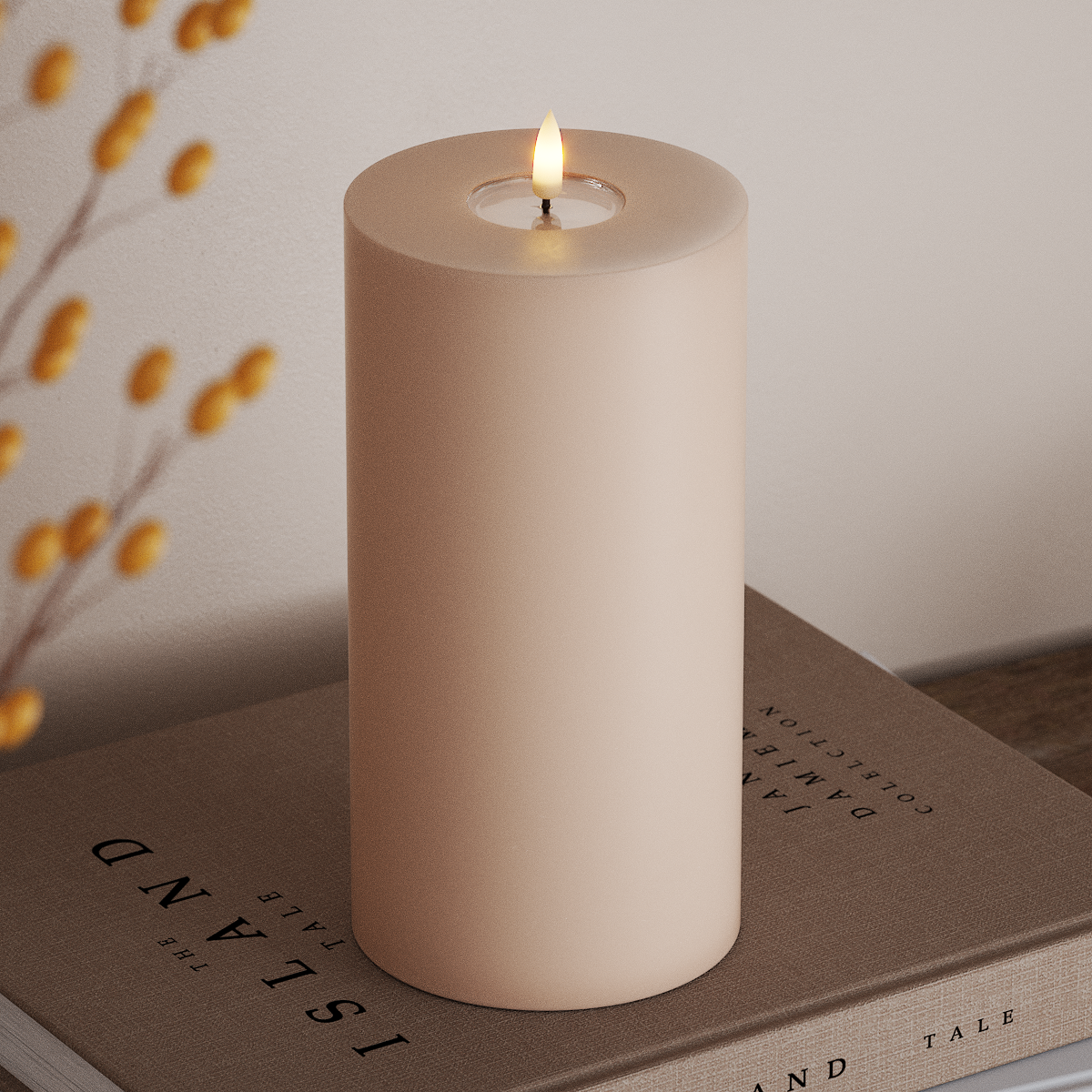 Deluxe Homeart Φωτιστικό μπλοκ LED Ø 10 x 20 cm Ροζ Φως μπλοκ LED 3