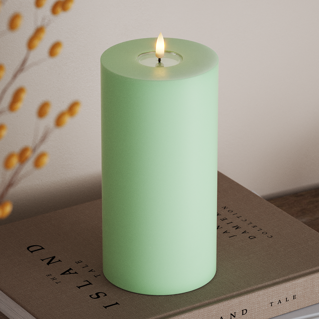 Deluxe Homeart LED Blokklys Ø 10 x 20 cm Mint LED blokklys 4