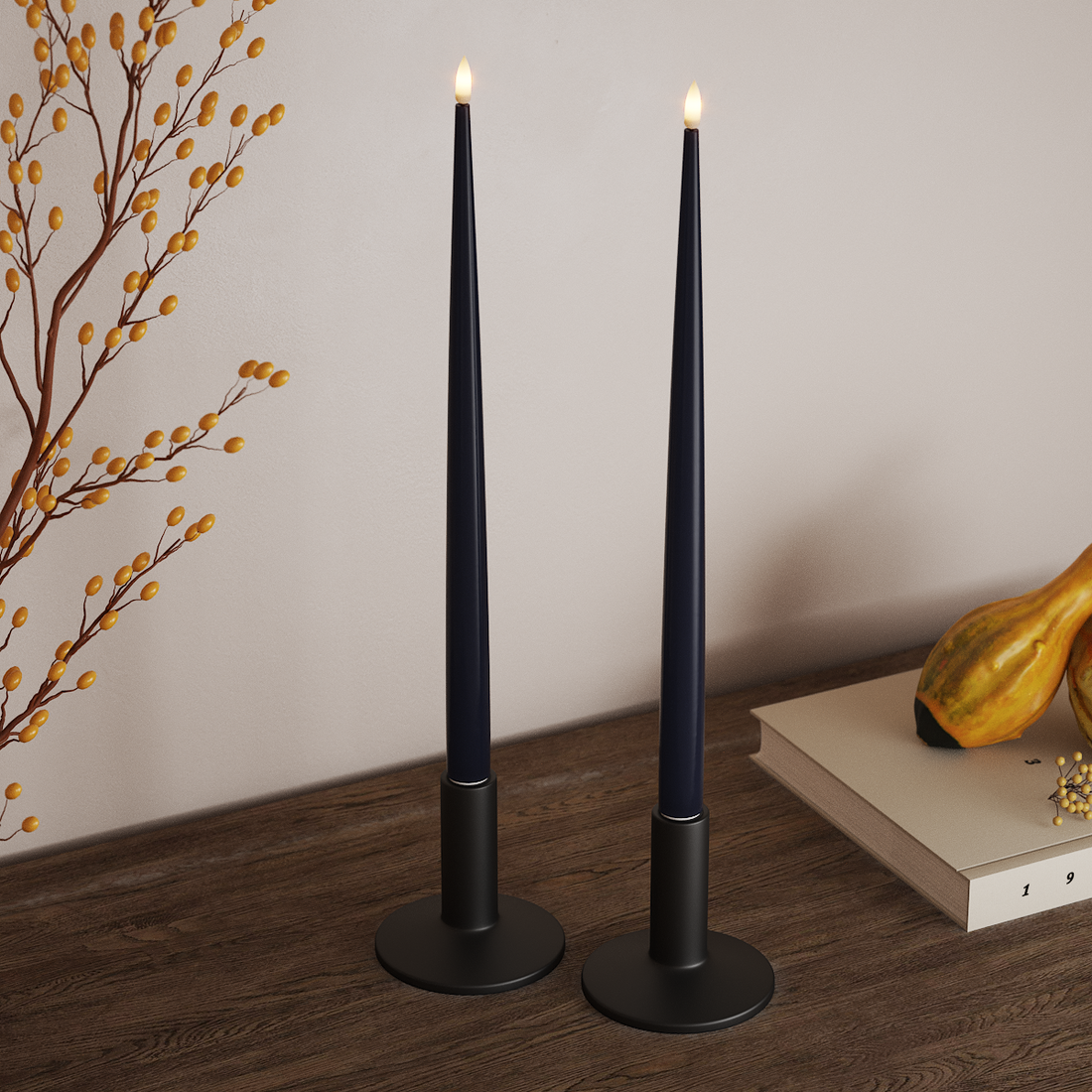 Deluxe Homeart LED Ljus Med Lack med Lack, 2 st 38 cm Kungsblå LED Ljus Med Lack 4