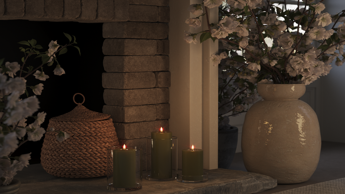 LED de vida real Vela pilar Com design wetlook ™