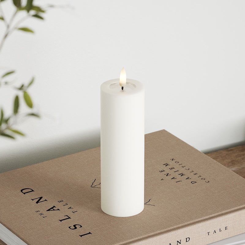 Deluxe Homeart LED Blockljus Ø 5 x 15 cm Vit