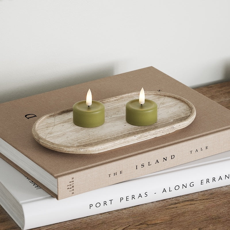 Deluxe Homeart LEDs Vela de chá 2 peças Verde oliva