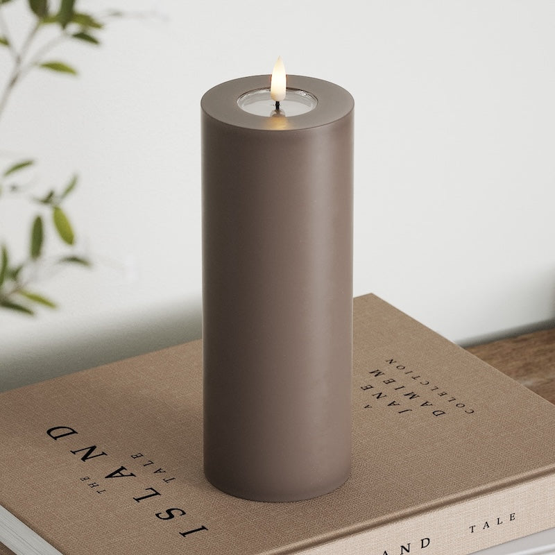 Deluxe Homeart LED Vela pilar Ø7,5x20cm Moca