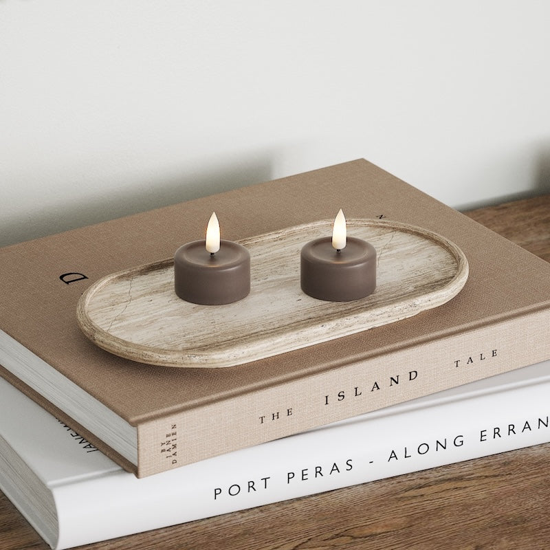 Deluxe Homeart LED Vela de té 2 piezas Moca