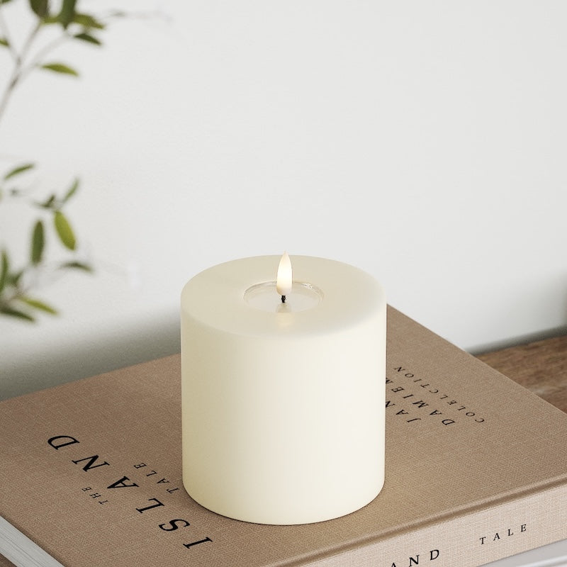 Deluxe Homeart LED Blockljus Ø 10 x 10 cm Kräm