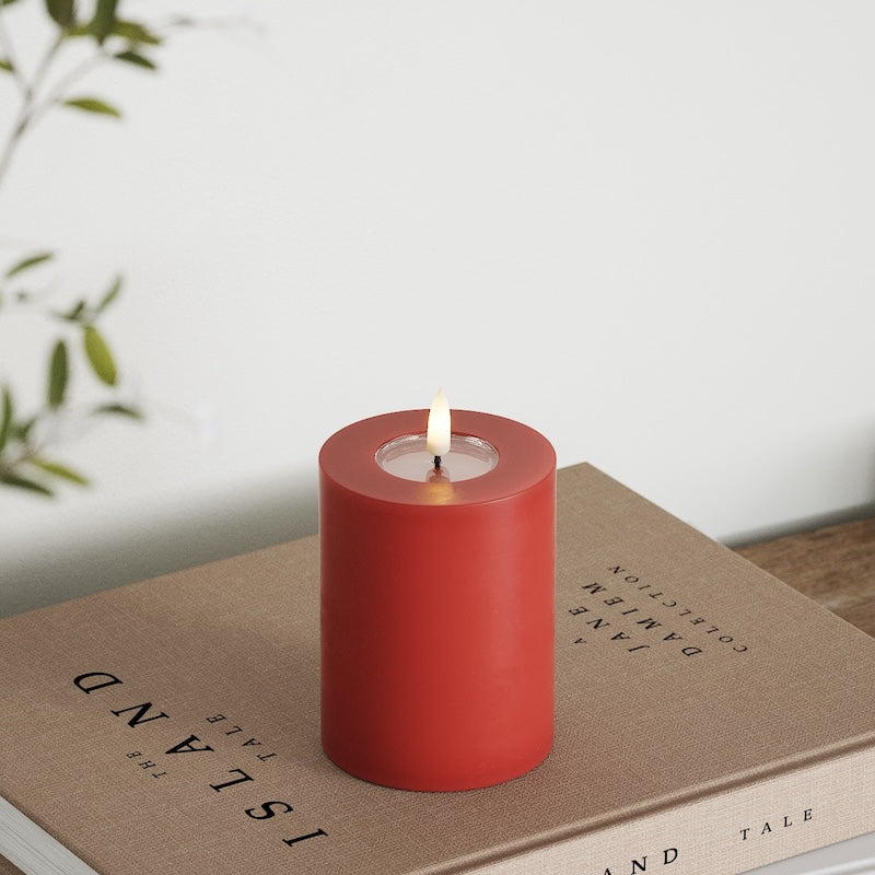 Deluxe Homeart LED blokové světlo Ø 7,5 x 10 cm Červená