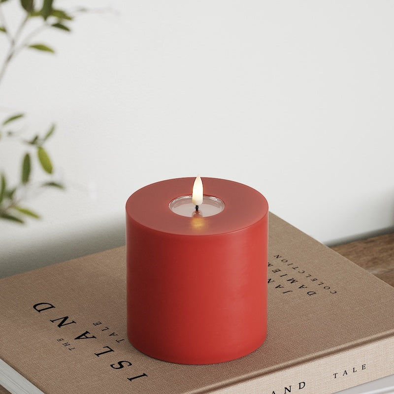 Deluxe Homeart LED Vela pilar Ø10x10cm Rojo