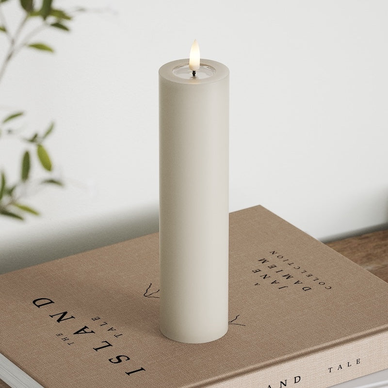 Deluxe Homeart LED Blockljus Ø 5 x 20 cm Sand