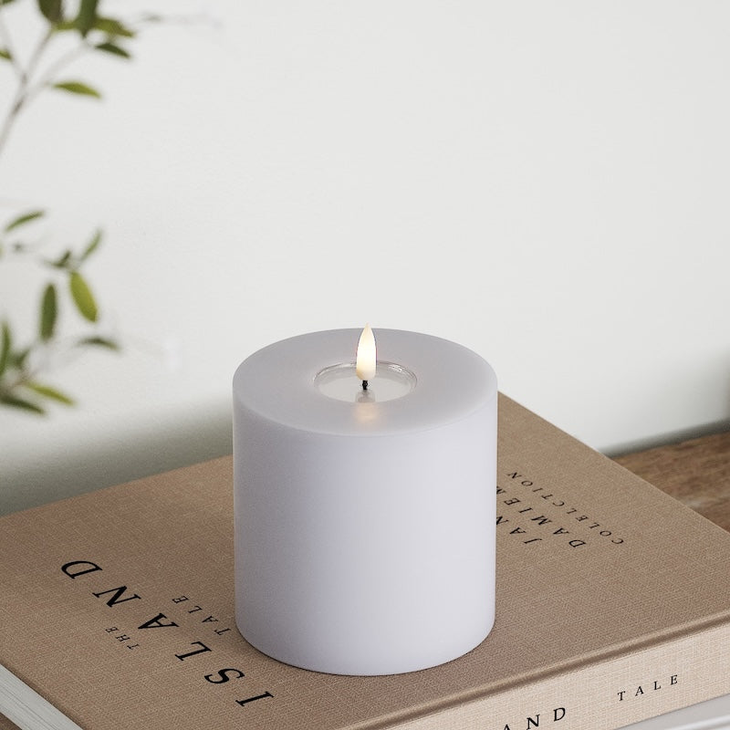 Deluxe Homeart LED Vela pilar Ø10x10cm Azul empolvado