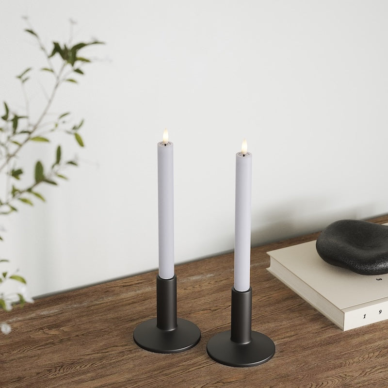 Deluxe Homeart LED Kronelys 2 stk, Ø 2 x 24 cm Støvet blå