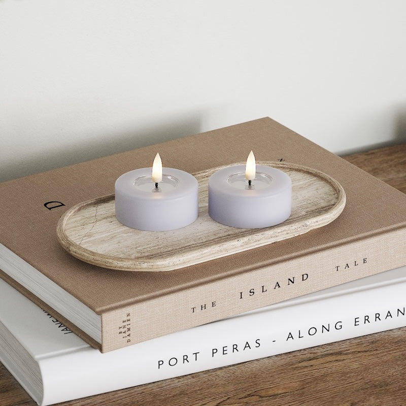 Deluxe Homeart LED gigante Vela de té 2 piezas (grande) Azul empolvado