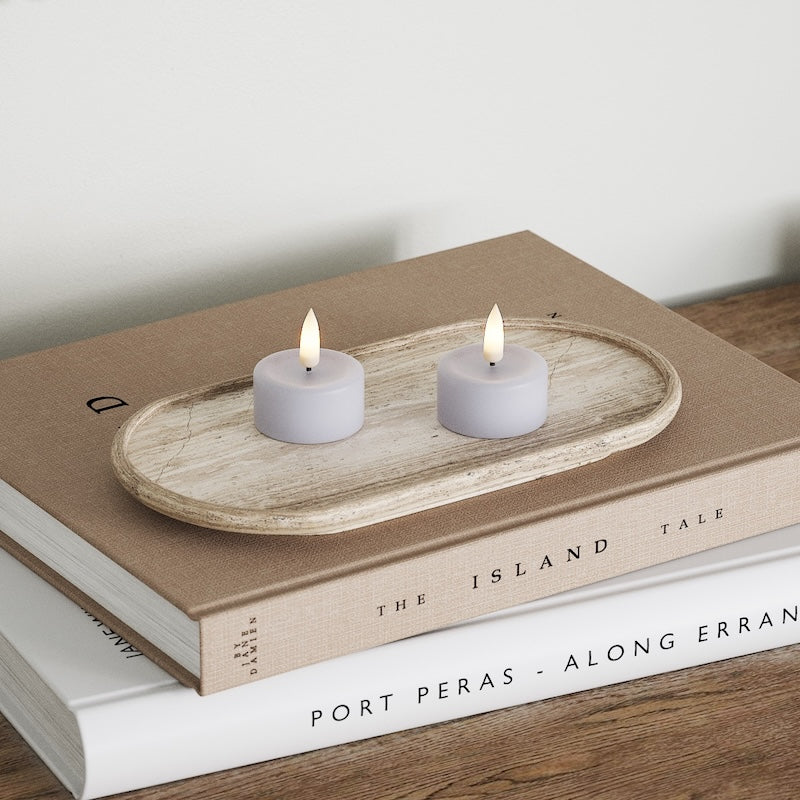 Deluxe Homeart LED Vela de té 2 piezas Azul empolvado