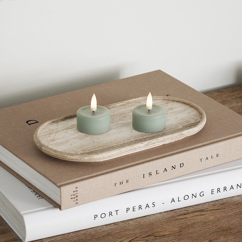 Deluxe Homeart LED Vela de té 2 piezas Verde salvia