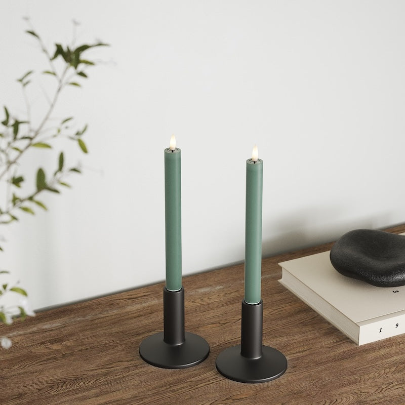 Deluxe Homeart LED Vela para candelabro 2 piezas, Ø 2 x 24 cm Verde jade