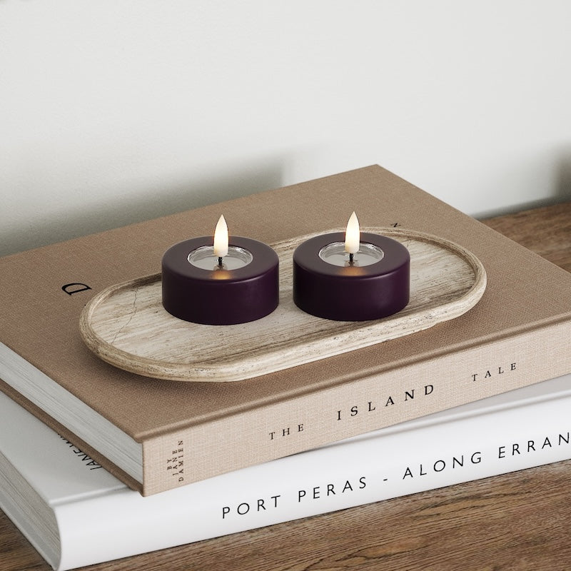 Deluxe Homeart LED Jumbo Värmeljus 2 stycken (stora) Grå