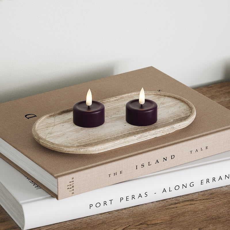 Deluxe Homeart LED Vela de té 2 piezas Púrpura oscuro