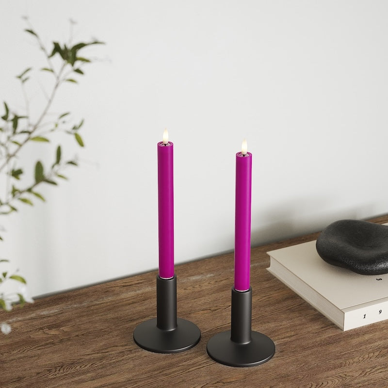 Deluxe Homeart LED Vela para candelabro 2 piezas, Ø 2 x 24 cm Violeta