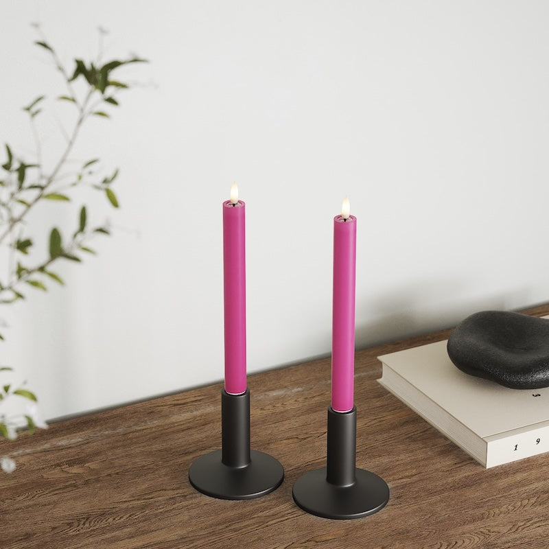Deluxe Homeart LED Vela para candelabro 2 piezas, Ø 2 x 24 cm Magenta